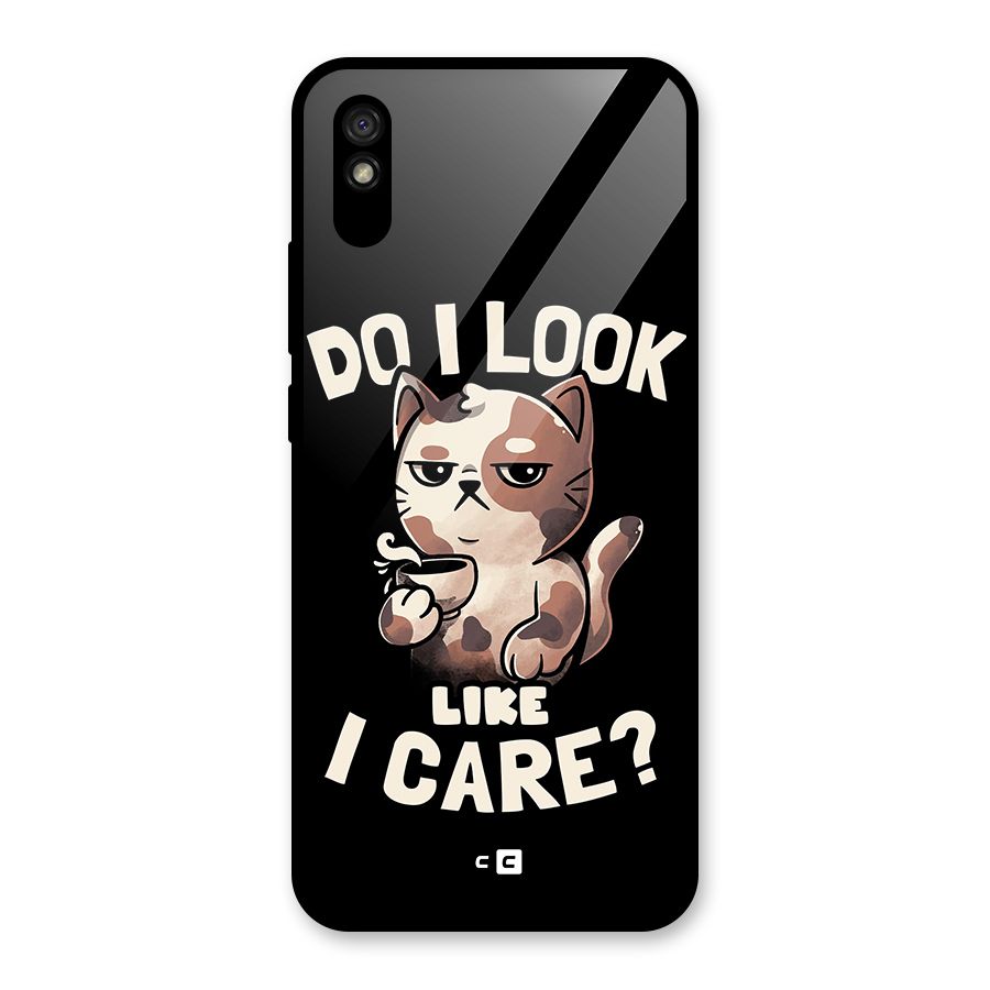Cat Look Like Care Glass Back Case for Redmi 9A