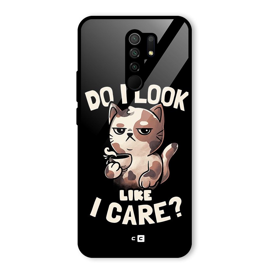 Cat Look Like Care Glass Back Case for Redmi 9 Prime