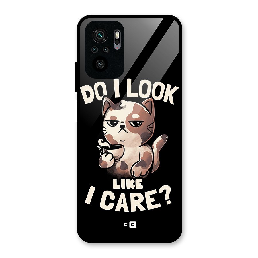 Cat Look Like Care Glass Back Case for Redmi Note 10S