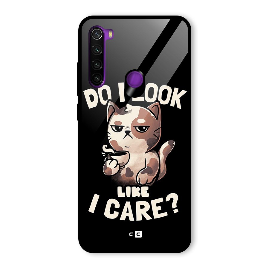 Cat Look Like Care Glass Back Case for Redmi Note 8