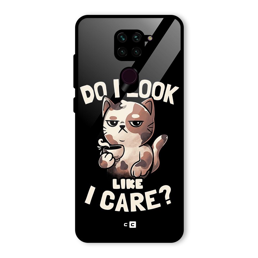 Cat Look Like Care Glass Back Case for Redmi Note 9