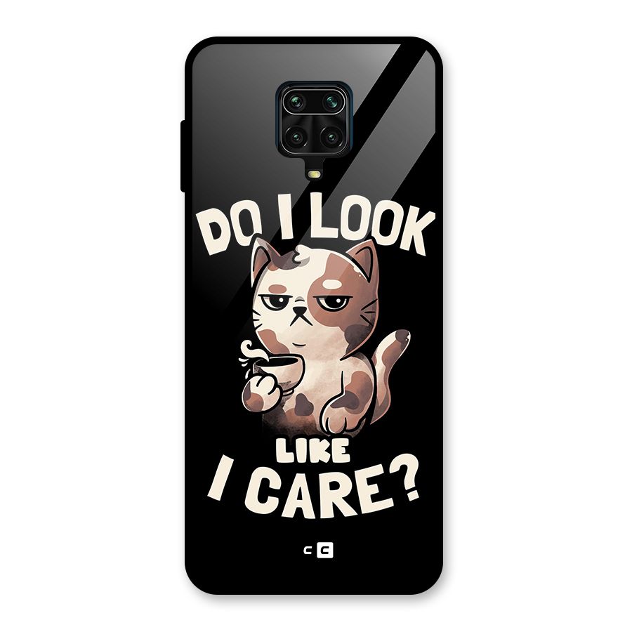 Cat Look Like Care Glass Back Case for Redmi Note 9 Pro