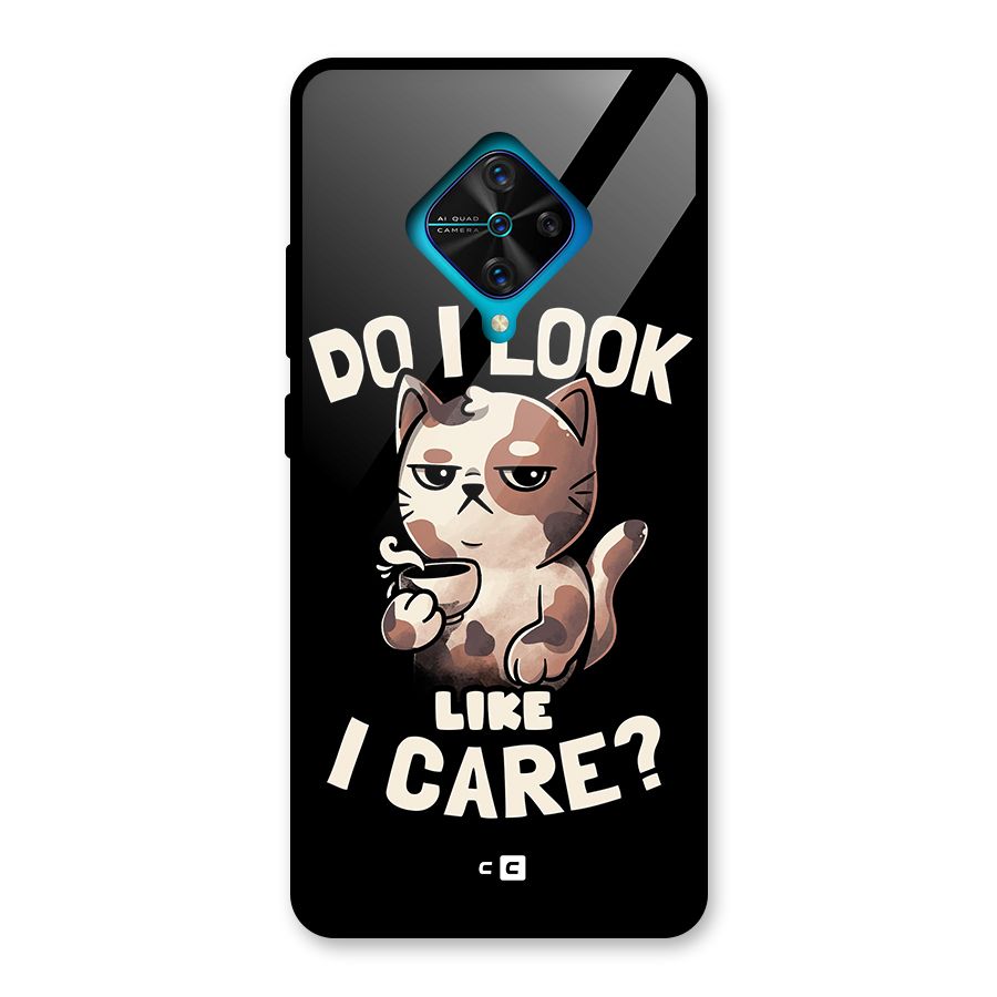 Cat Look Like Care Glass Back Case for Vivo S1 Pro