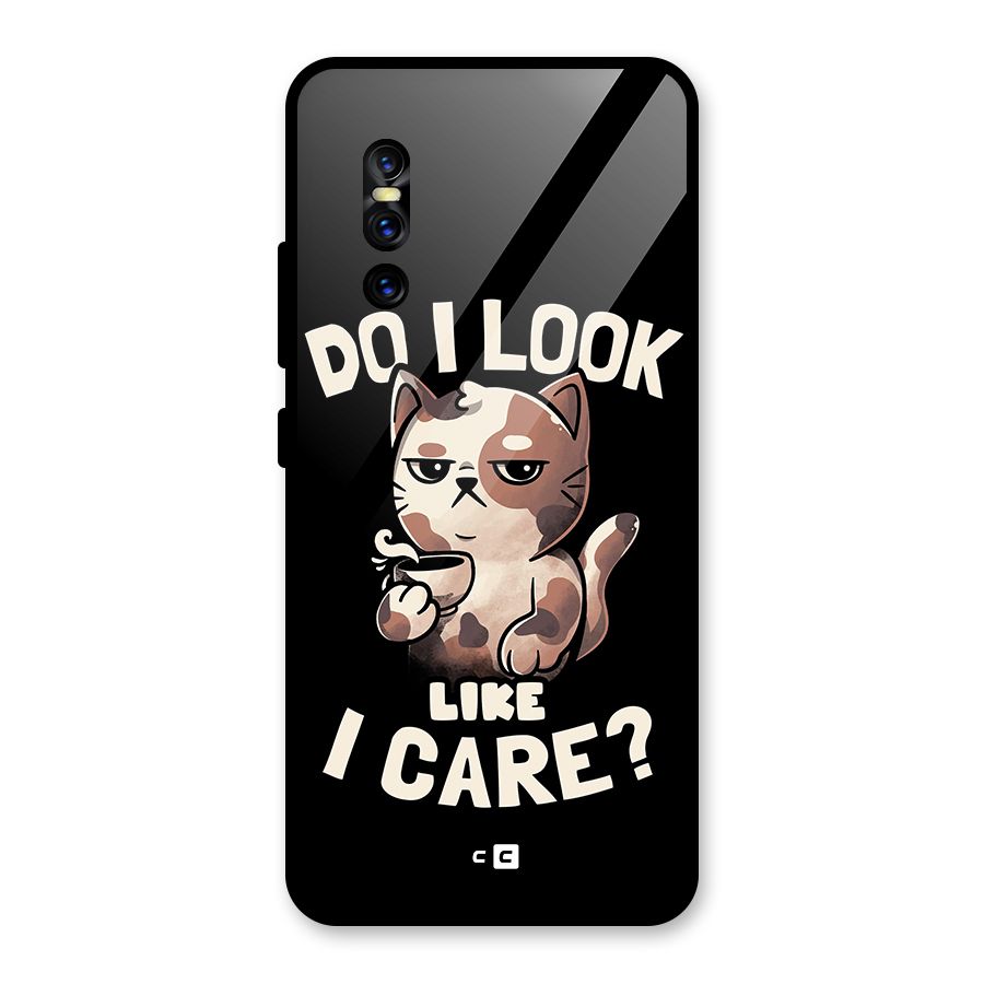 Cat Look Like Care Glass Back Case for Vivo V15 Pro