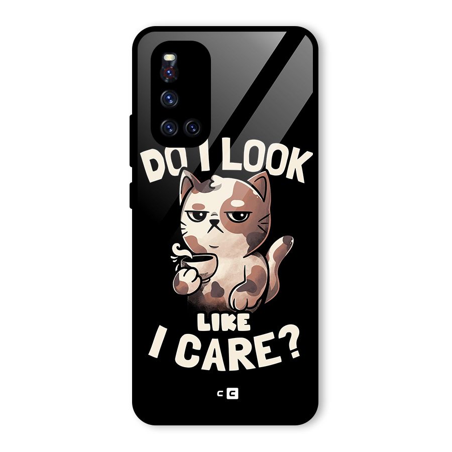 Cat Look Like Care Glass Back Case for Vivo V19
