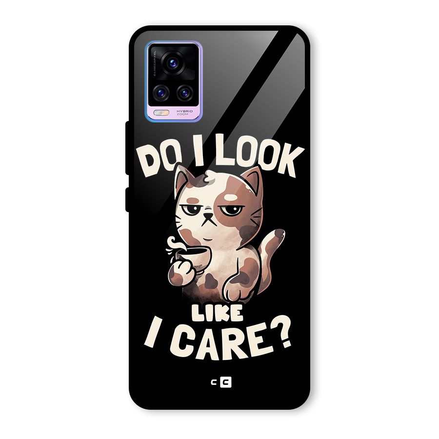 Cat Look Like Care Glass Back Case for Vivo V20 Pro
