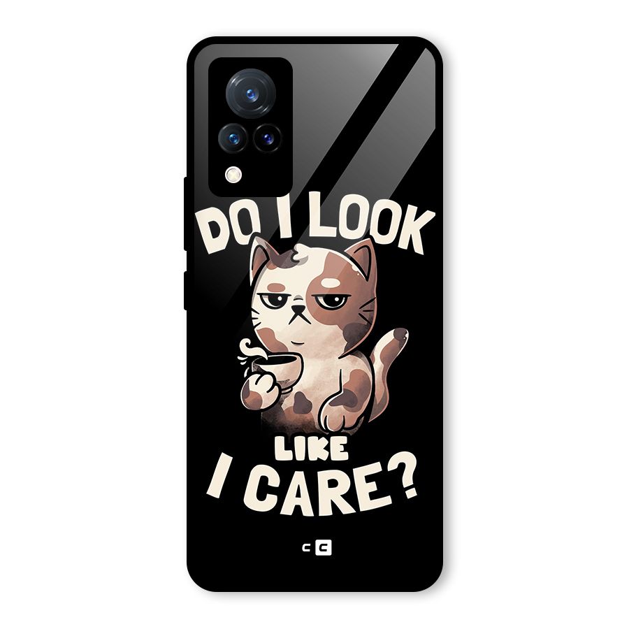 Cat Look Like Care Glass Back Case for Vivo V21 5G