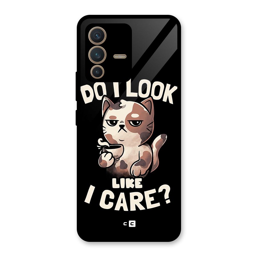 Cat Look Like Care Glass Back Case for Vivo V23 5G