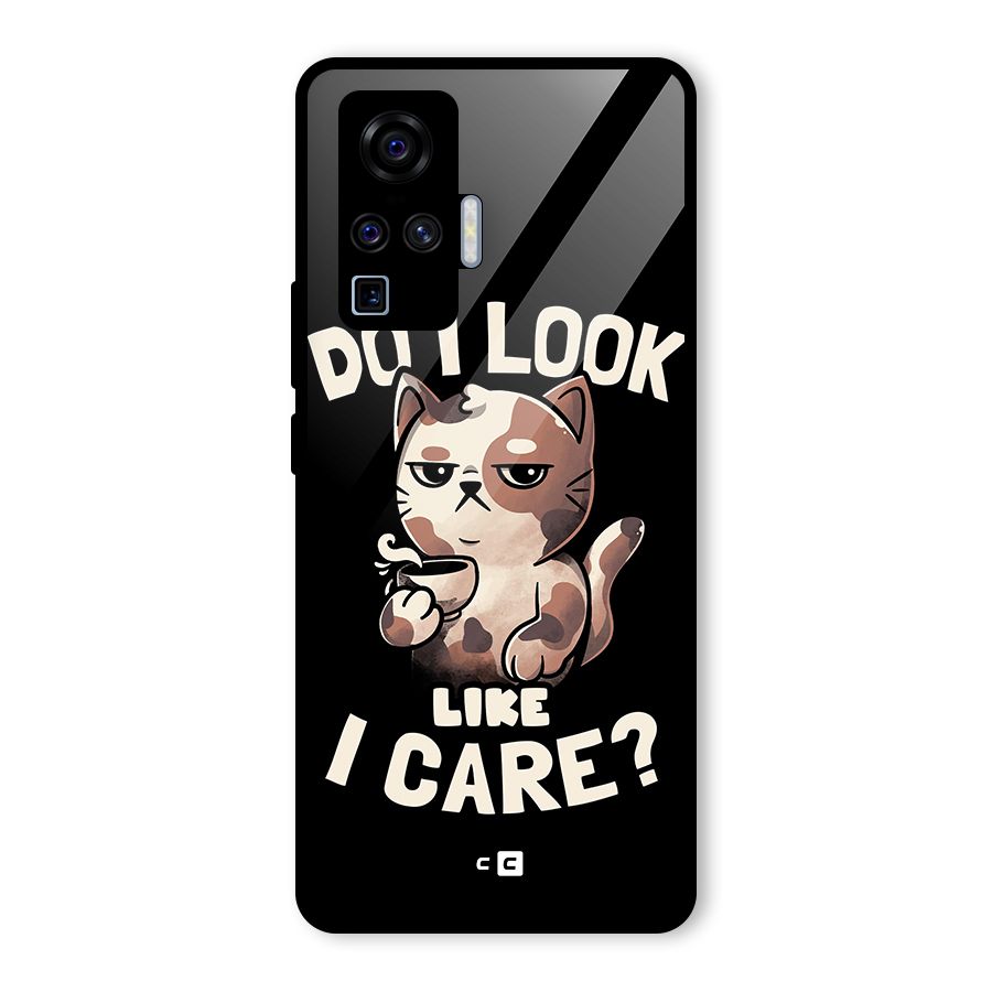 Cat Look Like Care Glass Back Case for Vivo X50 Pro