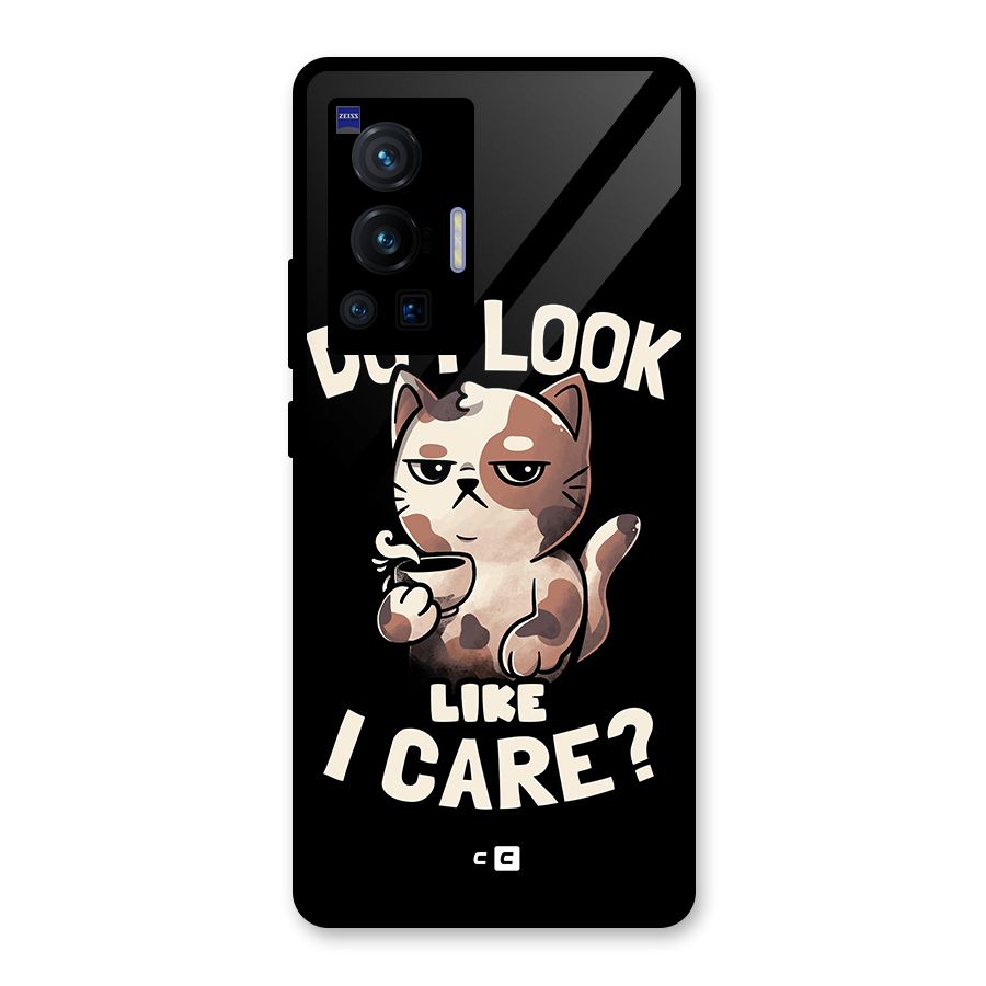Cat Look Like Care Glass Back Case for Vivo X70 Pro