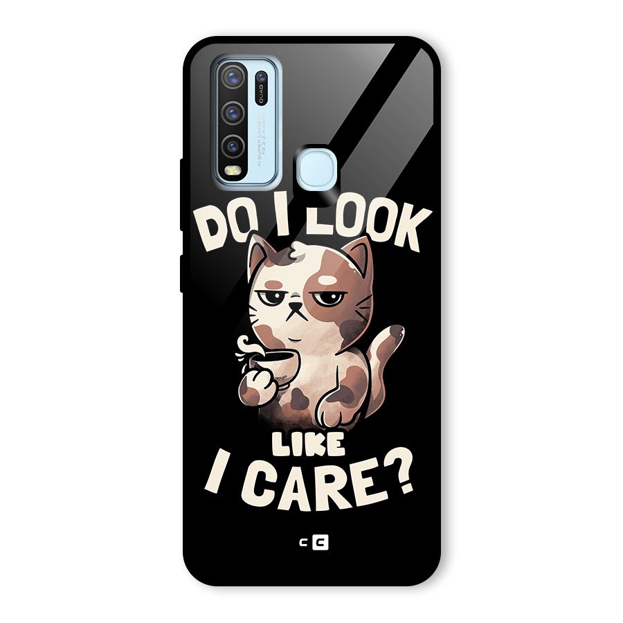 Cat Look Like Care Glass Back Case for Vivo Y50