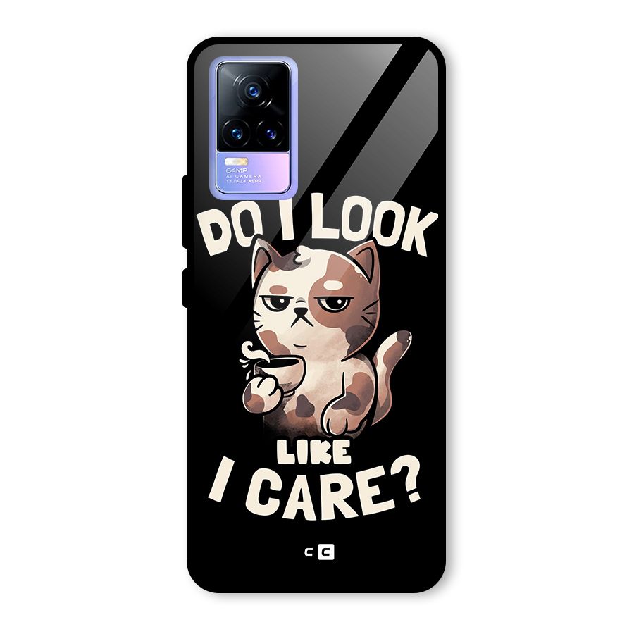 Cat Look Like Care Glass Back Case for Vivo Y73