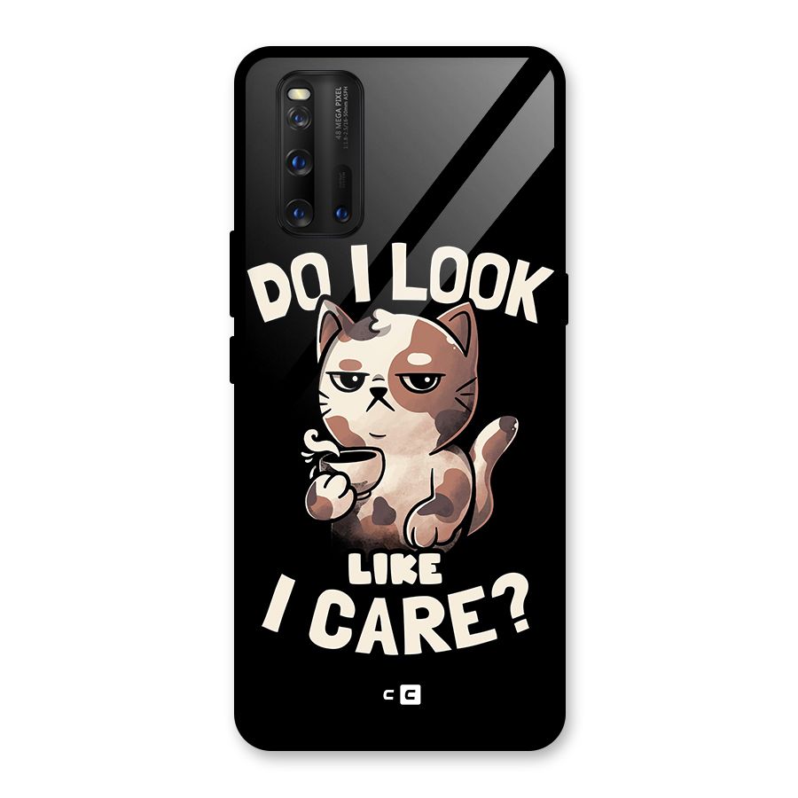 Cat Look Like Care Glass Back Case for Vivo iQOO 3