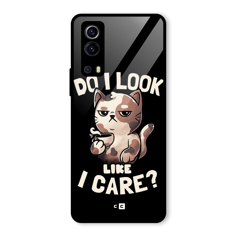 Cat Look Like Care Glass Back Case for Vivo iQOO Z3