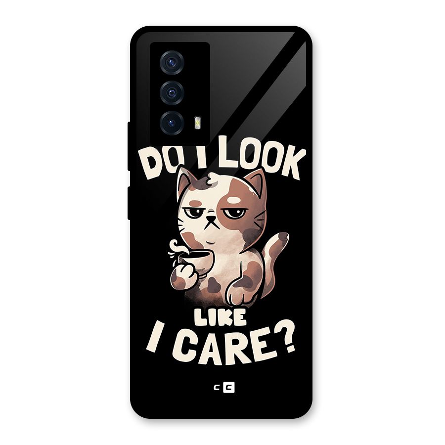 Cat Look Like Care Glass Back Case for Vivo iQOO Z5