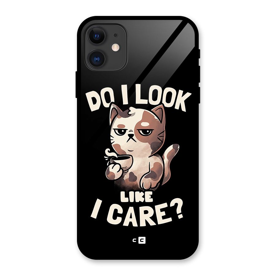 Cat Look Like Care Glass Back Case for iPhone 11