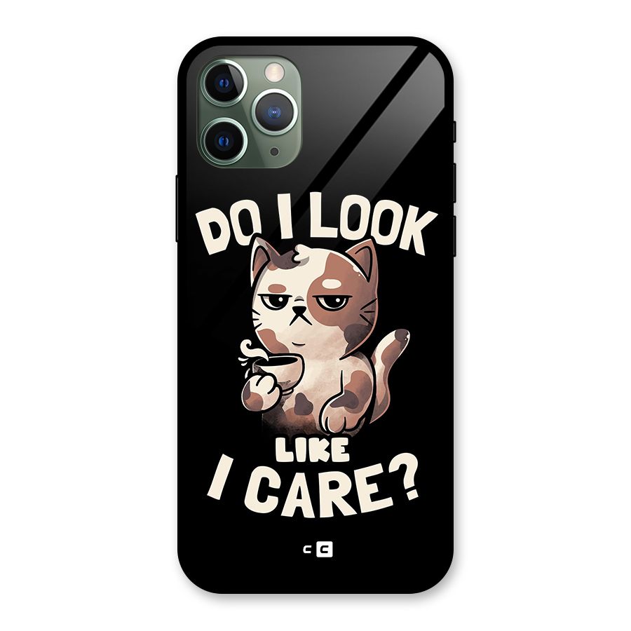 Cat Look Like Care Glass Back Case for iPhone 11 Pro