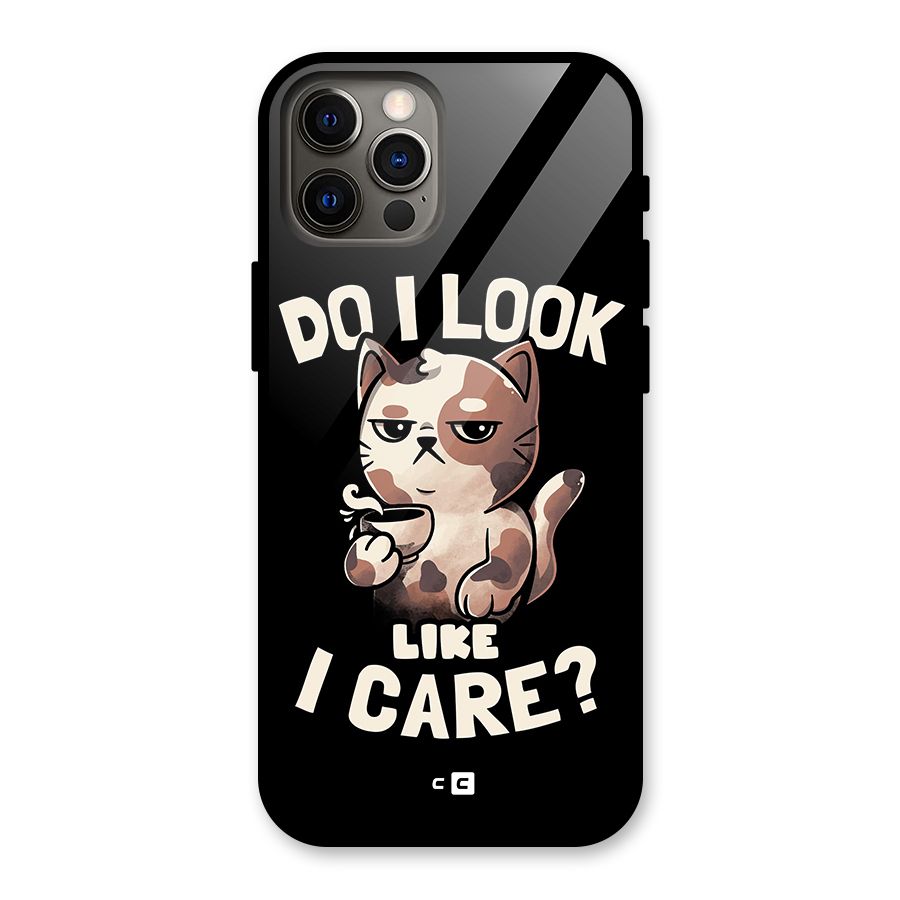 Cat Look Like Care Glass Back Case for iPhone 12 Pro