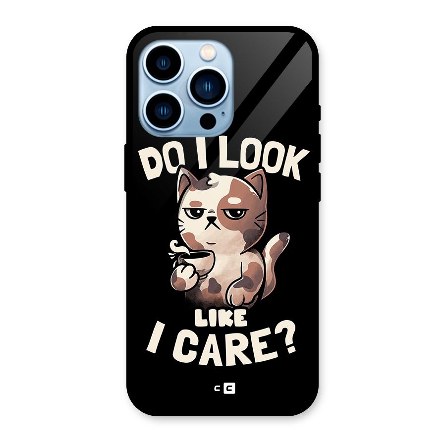 Cat Look Like Care Glass Back Case for iPhone 13 Pro