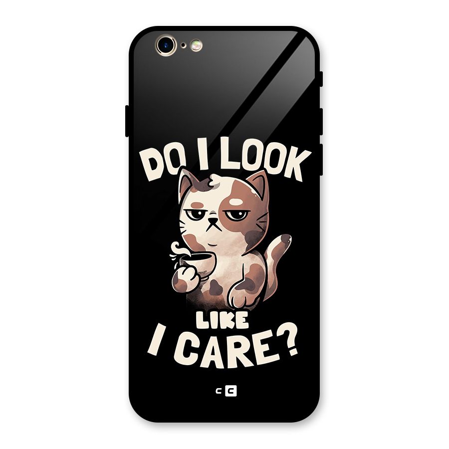 Cat Look Like Care Glass Back Case for iPhone 6 6S