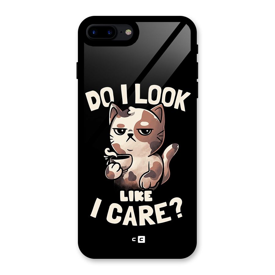 Cat Look Like Care Glass Back Case for iPhone 7 Plus