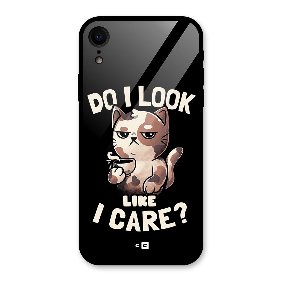 Cat Look Like Care Glass Back Case for iPhone XR