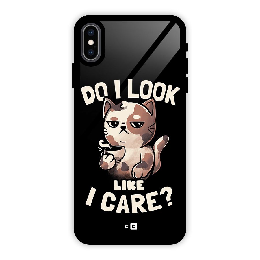 Cat Look Like Care Glass Back Case for iPhone XS Max