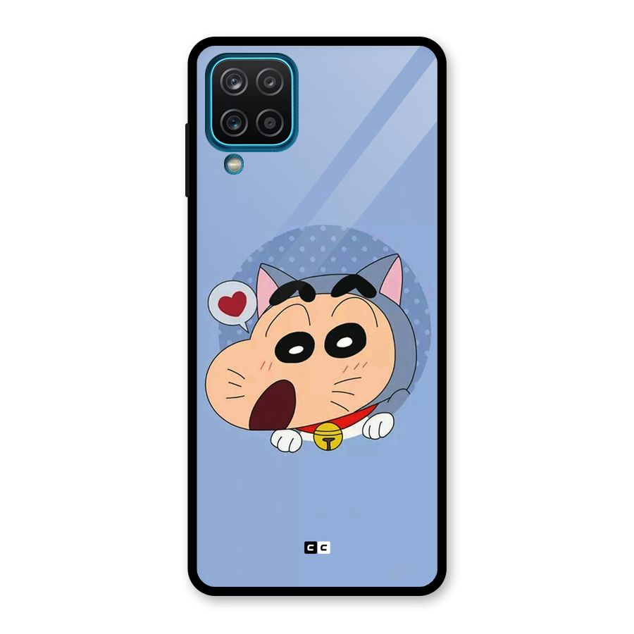 Cat Shinchan Glass Back Case for Galaxy A12
