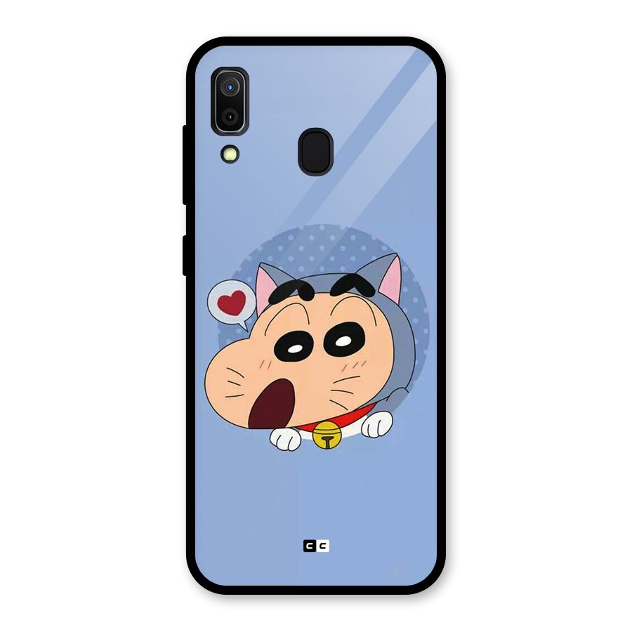 Cat Shinchan Glass Back Case for Galaxy A30