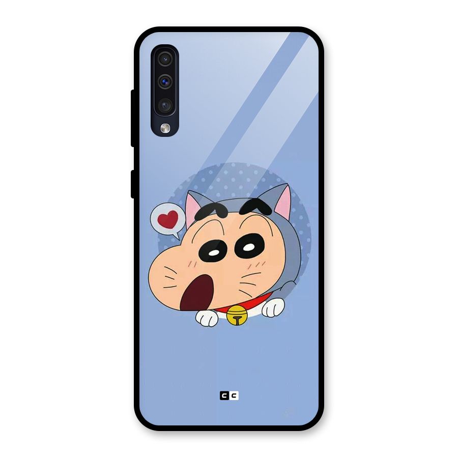 Cat Shinchan Glass Back Case for Galaxy A50s