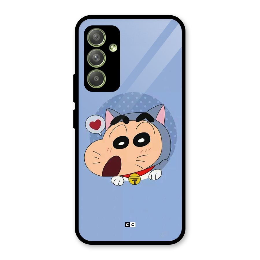 Cat Shinchan Glass Back Case for Galaxy A54