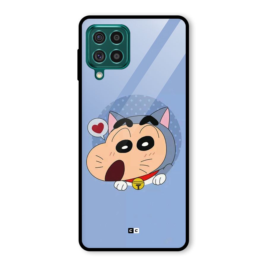 Cat Shinchan Glass Back Case for Galaxy F62