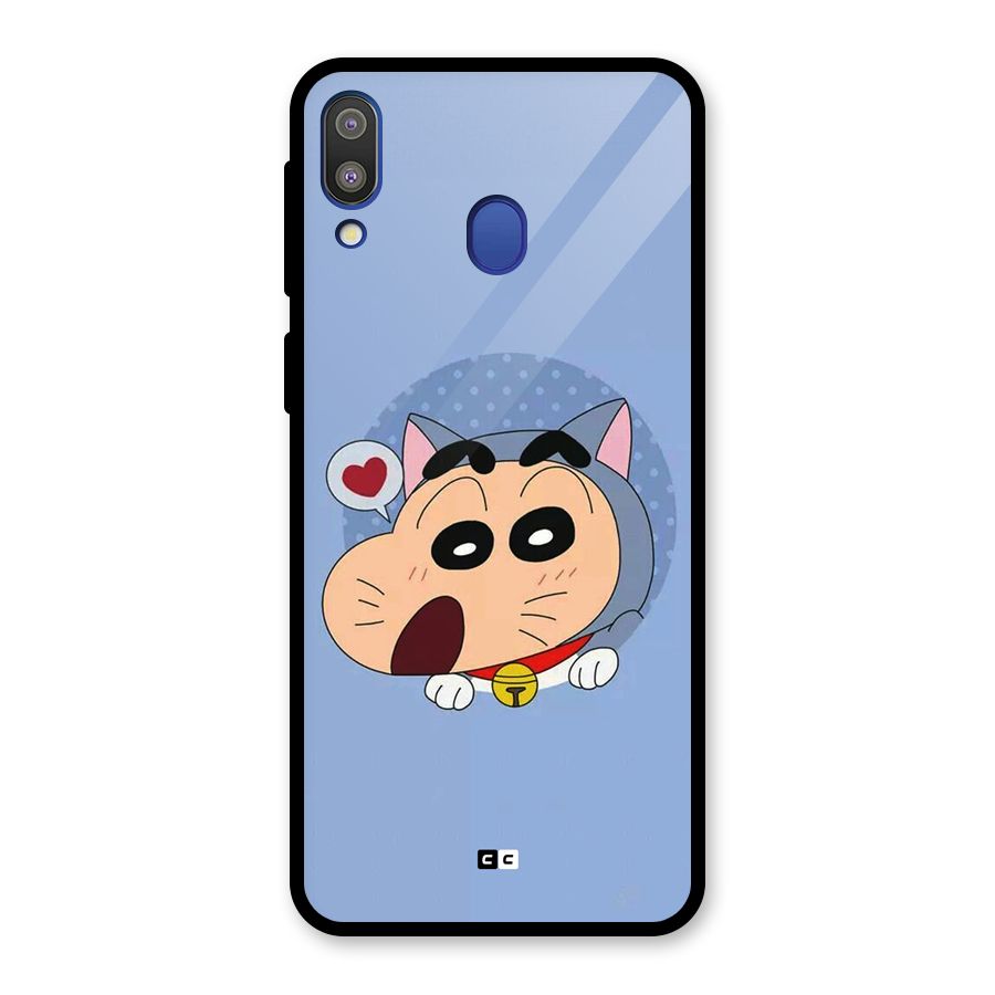 Cat Shinchan Glass Back Case for Galaxy M20