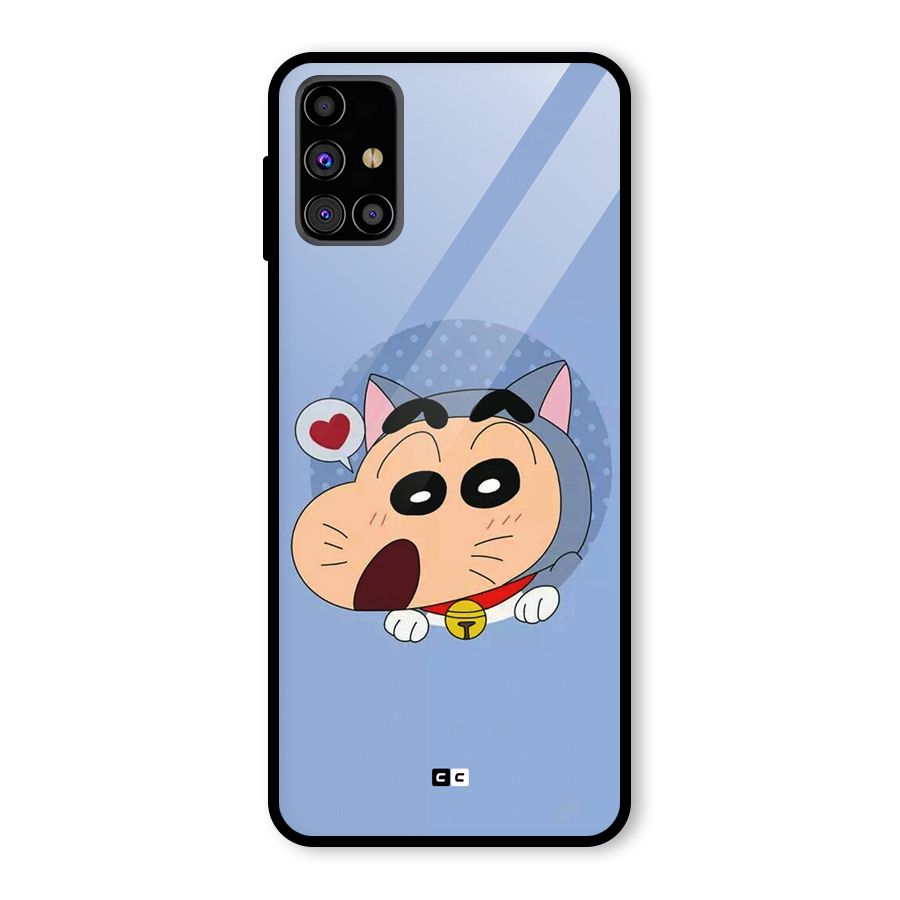 Cat Shinchan Glass Back Case for Galaxy M31s