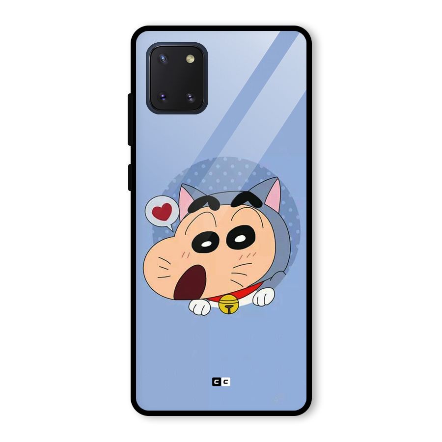 Cat Shinchan Glass Back Case for Galaxy Note 10 Lite