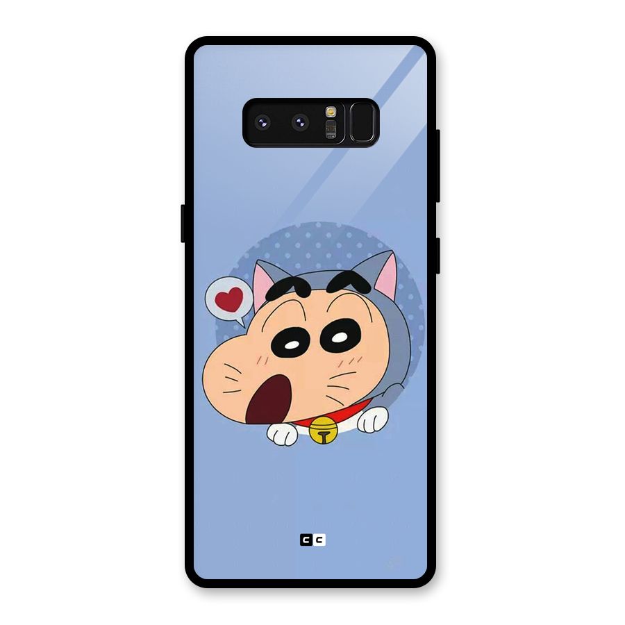Cat Shinchan Glass Back Case for Galaxy Note 8