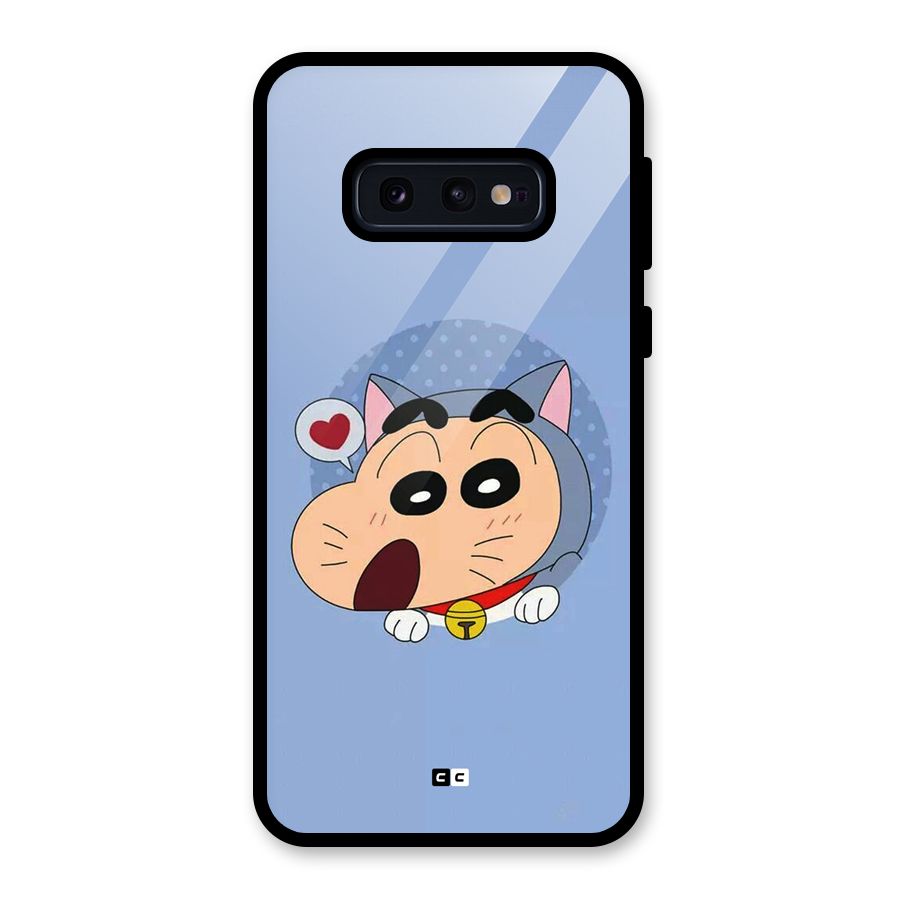 Cat Shinchan Glass Back Case for Galaxy S10e