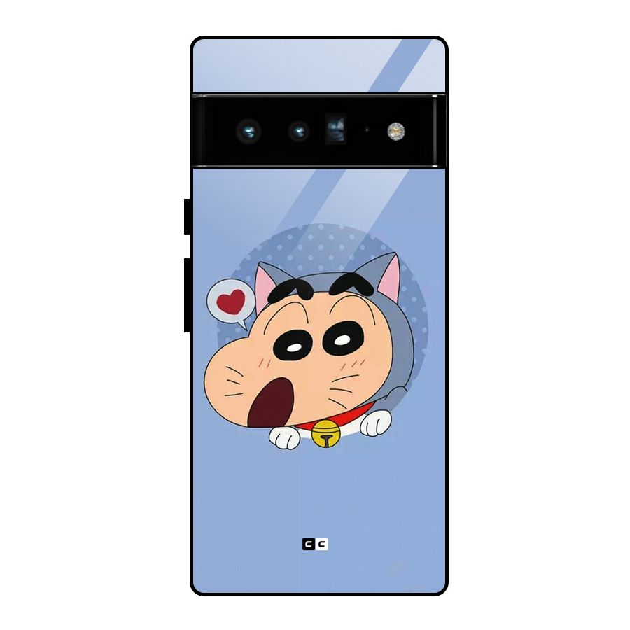 Cat Shinchan Glass Back Case for Google Pixel 6 Pro