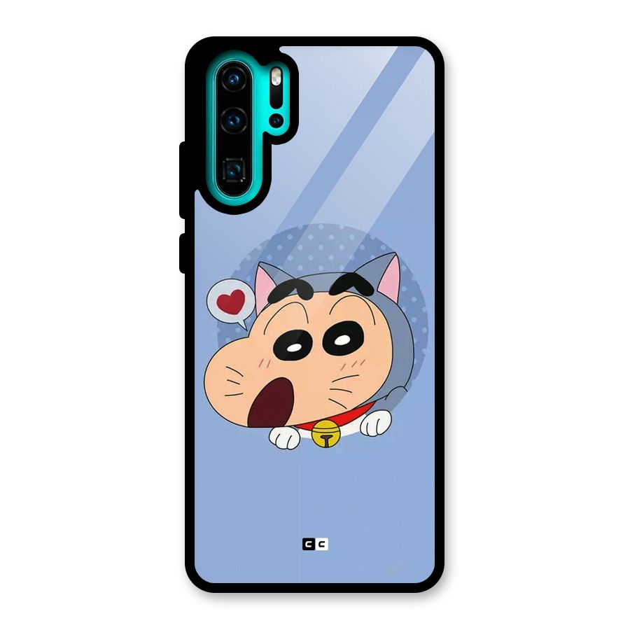 Cat Shinchan Glass Back Case for Huawei P30 Pro