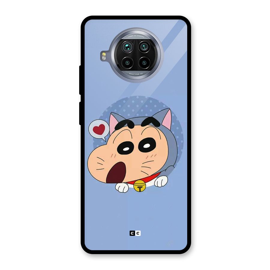 Cat Shinchan Glass Back Case for Mi 10i