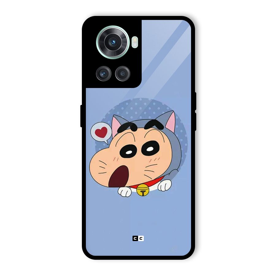 Cat Shinchan Glass Back Case for OnePlus 10R
