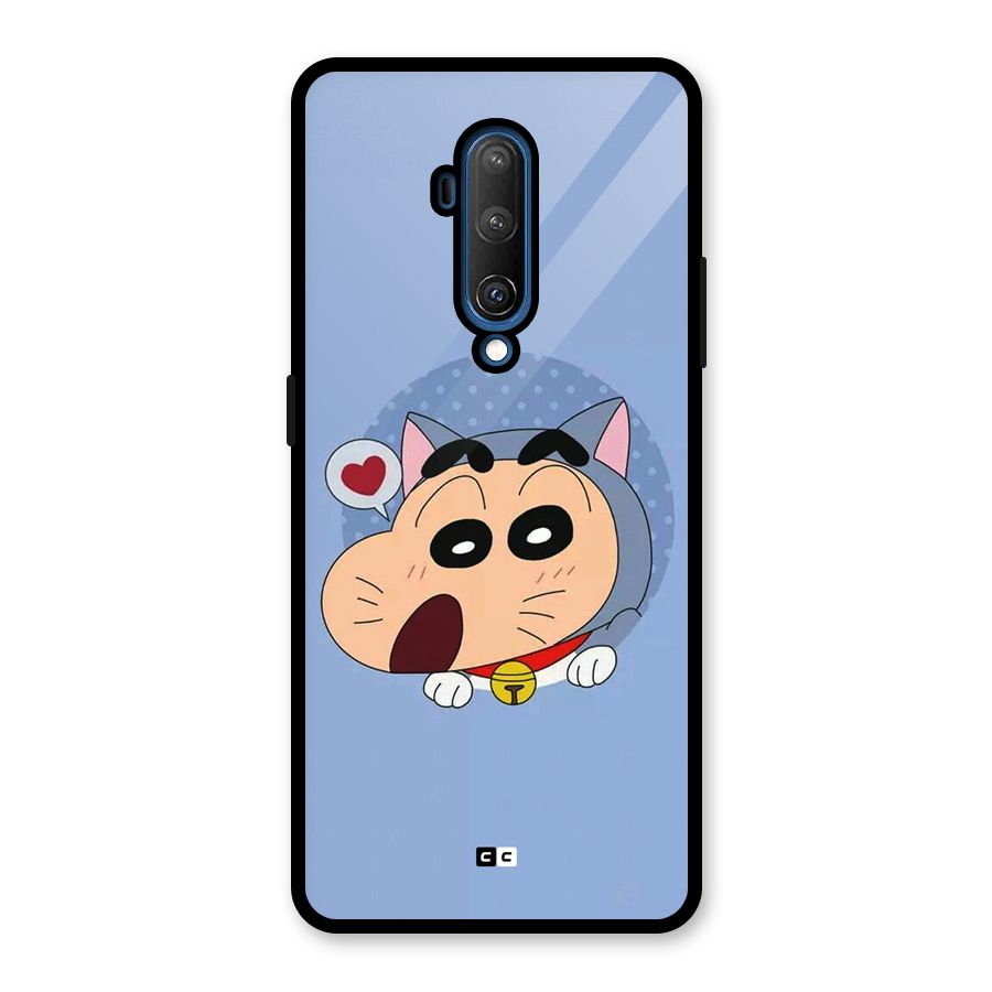 Cat Shinchan Glass Back Case for OnePlus 7T Pro