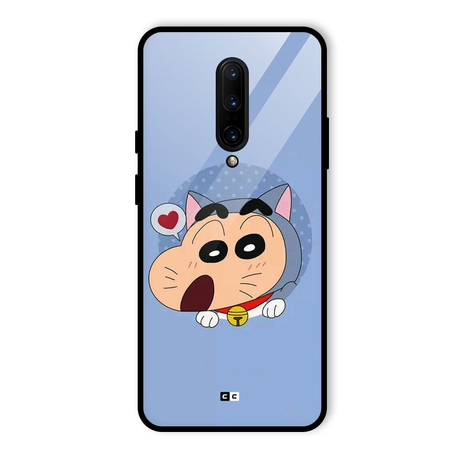 Cat Shinchan Glass Back Case for OnePlus 7 Pro