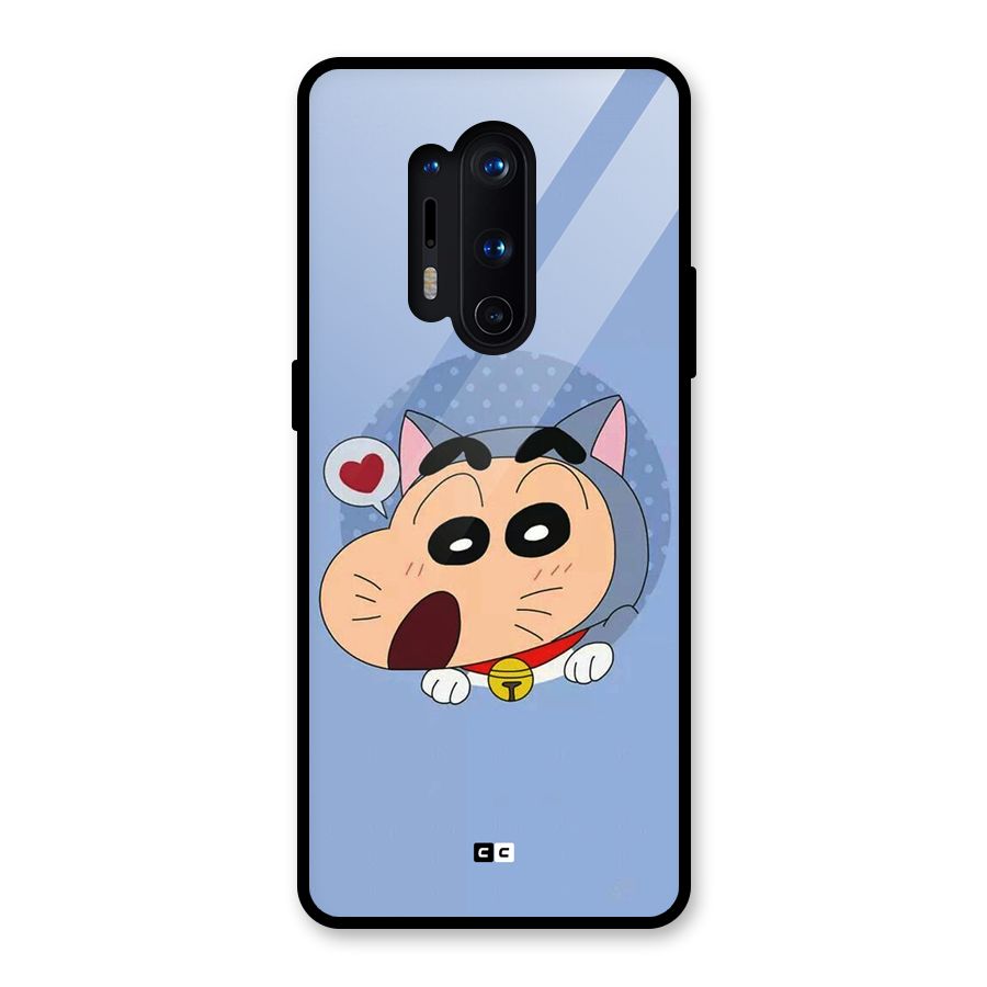 Cat Shinchan Glass Back Case for OnePlus 8 Pro