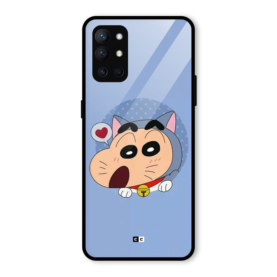 Cat Shinchan Glass Back Case for OnePlus 9R