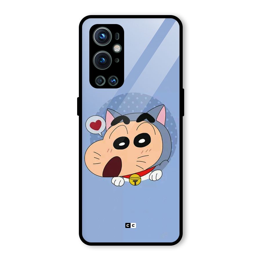Cat Shinchan Glass Back Case for OnePlus 9 Pro