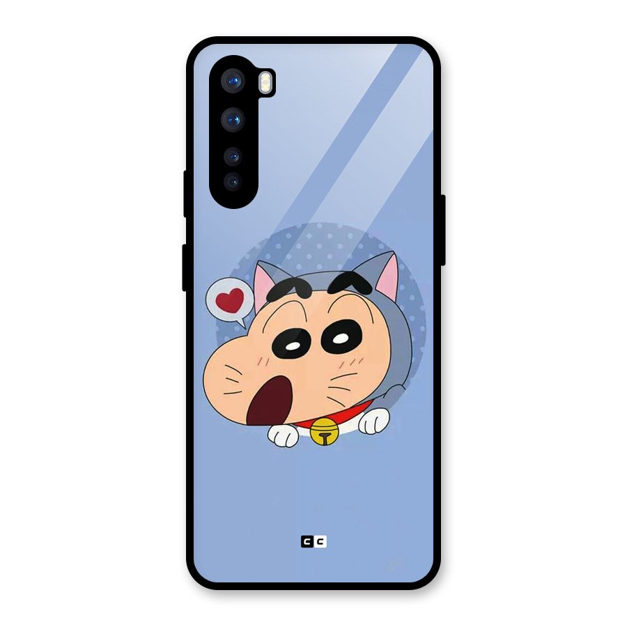 Cat Shinchan Glass Back Case for OnePlus Nord