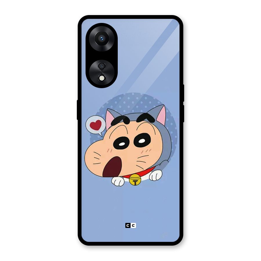 Cat Shinchan Glass Back Case for Oppo A78