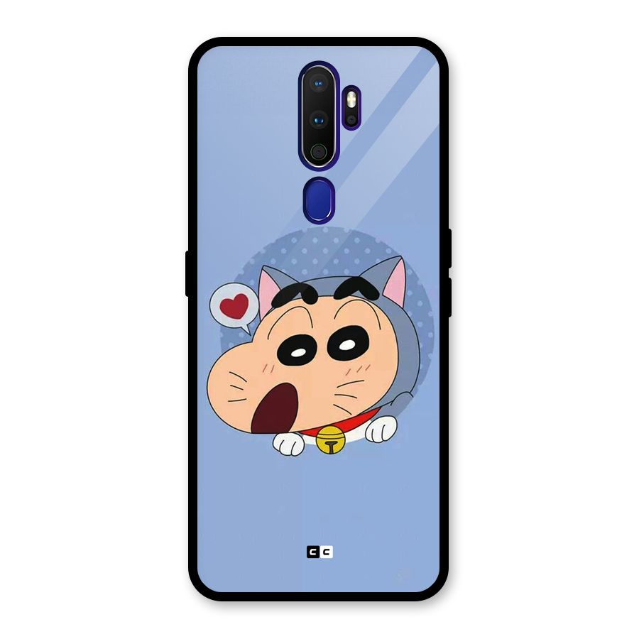 Cat Shinchan Glass Back Case for Oppo A9 (2020)