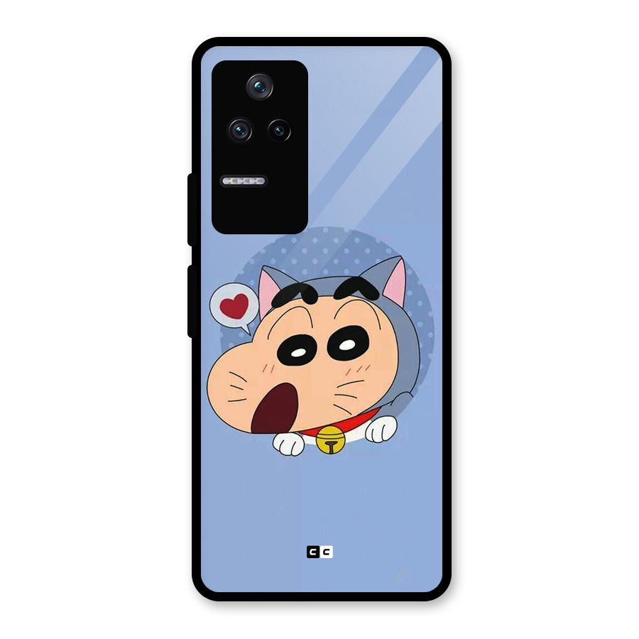 Cat Shinchan Glass Back Case for Poco F4 5G